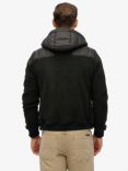 Superdry Hooded Storm Puffer Fleece Bomber Jacket, Black