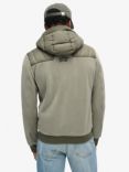 Superdry Hooded Storm Puffer Fleece Bomber Jacket, Dusty Olive Green