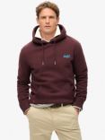 Superdry Essential Logo Hoodie, Rich Deep Burgundy