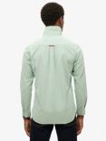 Superdry Organic Cotton Long Sleeve Oxford Shirt, Sage Green