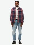 Superdry Merchant Store Check Organic Cotton Shirt, Merchant Navy/Multi