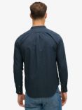 Superdry Grandad Shirt, Indigo Micro Texture