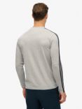 Superdry Vintage Athletic Long Sleeve Striped Top, Vintage Grey Marl