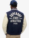 Superdry Varsity Chain Stitch Bomber Jacket, Atlantic Navy