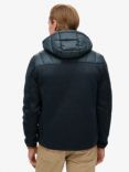 Superdry Hooded Knit Storm Hybrid Jacket, Eclipse Navy Marl