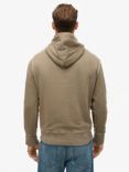 Superdry Contrast Stitch Relaxed Cotton Hoodie, Washed Morel Brown