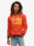 Superdry Outdoor Graphic Stripe Hoodie, Rust Orange