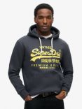 Superdry Neon Graphic Hoodie, Eclipse Navy Marl