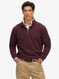 Superdry Essential Logo Henley Sweatshirt, Rich Deep Burgundy