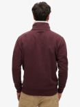 Superdry Essential Logo Henley Sweatshirt, Rich Deep Burgundy