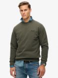 Superdry Essential Logo Crew Sweatshirt, Dark Grey Green