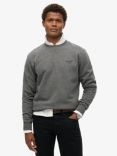 Superdry Essential Logo Crew Sweatshirt, Dark Grey Green, Carbon Grey Marl