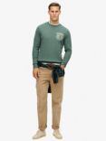 Superdry Crew Neck Logo Sweatshirt, Drius Green