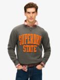 Superdry Vintage Athletic Crew Sweatshirt, Charcoal Marl