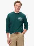 Superdry Classic Vintage Logo Heritage Chest Sweatshirt, Dark Pine