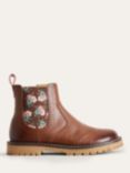 Mini Boden Lids' Leather Chelsea Boot, Tan