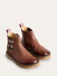 Mini Boden Lids' Leather Chelsea Boot, Tan