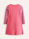 Mini Boden Kids' Elsie Big Applique Dress, Rose Pink Mice