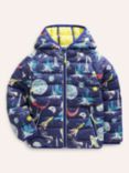 Mini Boden Kids' Pack-Away Padded Jacket, Space/Multi