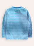 Mini Boden Kids' Stripe Dog Boucle T-Shirt, Greek Blue