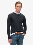 Superdry Long Sleeved Jersey Grandad Top, French Navy