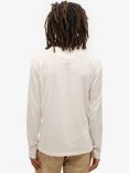 Superdry Long Sleeved Jersey Grandad Top, White Sand