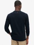 Superdry Vintage Textured Cotton Grandad Top, Eclipse Navy, Eclipse Navy