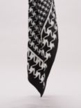 Phase Eight Houndstooth Plisse Scarf, Black/White