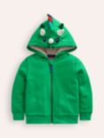 Mini Boden Kids' Shaggy-Lined Dragon Hoodie, Green