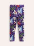 Mini Boden Kids' Fun Leggings, Blue Unicorn