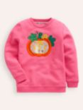 Mini Boden Kids' Applique Sweatshirt, Rose Pink House