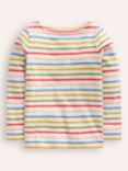 Mini Boden Kids' Ella Breton Top, Soft Rainbow