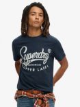 Superdry Copper Label Workwear Cotton T-Shirt, Surplus Black Blue