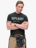 Superdry Surplus Graphic Cotton T-Shirt, Washed Surplus Black