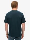 Superdry Travel Postcard Chest Print T-Shirt, Eclipse Navy