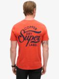 Superdry Copper Label Graphic T-Shirt, Denim Co Rust Orange