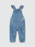 Mango Kids' Emille Denim Dungarees, Open Blue