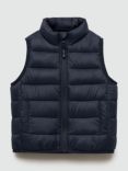 Mango Kids'  Alvarito Quilted Gilet, Navy