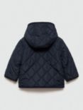 Mango Kids' Husky Diamond Quilted Jacket, Navy