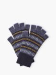 Brora Folk Cashmere Fingerless Gloves, Midnight