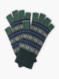 Brora Folk Cashmere Fingerless Gloves, Pine