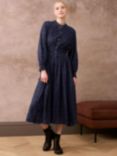 Brora Embroidered Fern Shirt Dress, French Navy