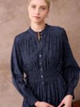 Brora Embroidered Fern Shirt Dress, French Navy