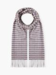 Brora Cashmere Plaid Check Scarf, Rose