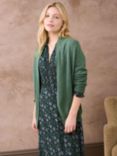 Brora Cashmere Gauze Shawl Cardigan, Thyme