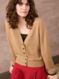 Brora Cashmere V-Neck Cardigan, Camel