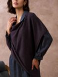 Brora Cashmere Gauze Poncho, Blackcurrant