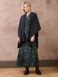 Brora Contrast Trim Cashmere Cape