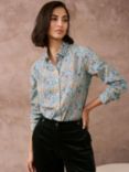 Brora Liberty Organic Cotton Tana Lawn Shirt, Periwinkle Bouquet