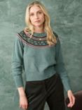 Brora Fair Isle Merino Wool Jumper, Topaz